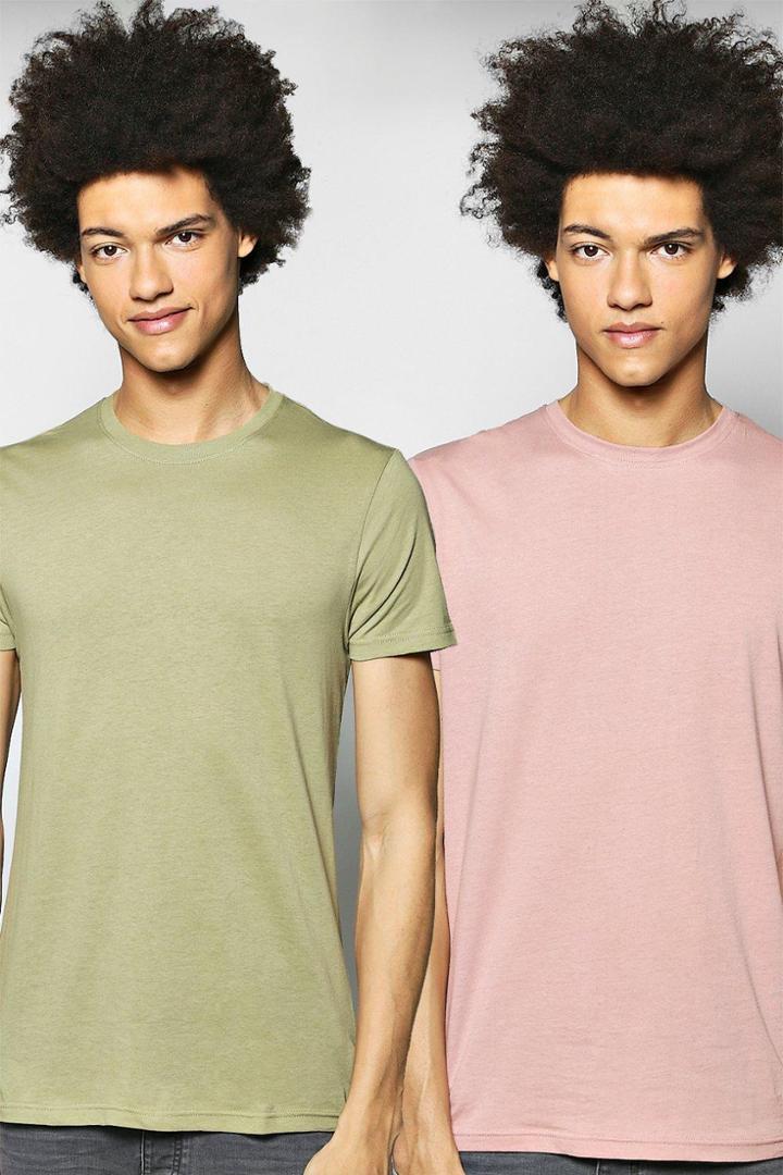 Boohoo 2 Pack Crew Neck T Shirts Multi