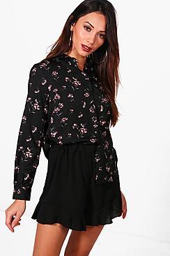 Boohoo Petite Louise Floral Shirt Woven