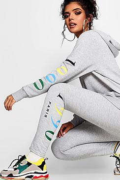 Boohoo Emme 1990 Rainbow Print Slogan Legging