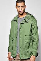 Boohoo Hooded Fishtail Cotton Parka