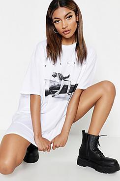 Boohoo Freddie Mercury Licensed T-shirt Dress