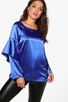Boohoo Ruby Woven Ruffle Sleeve Top