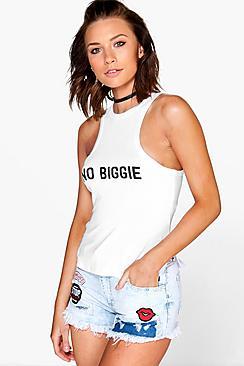 Boohoo Petite Natale Slogan Racer Back Tee