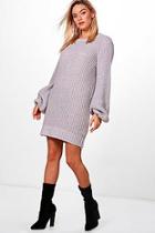 Boohoo Blouson Sleeve Soft Knit Jumper Dress