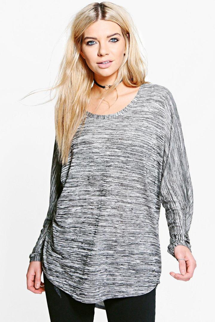 Boohoo Amber Marl Knit Jumper Grey