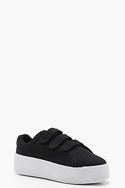 Boohoo Lilly Velcro Platform Trainers