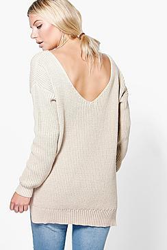 Boohoo Laura V Back Oversized Jumper