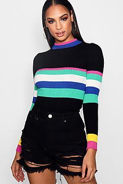 Boohoo Alice Multi Coloured Stripe Jumper