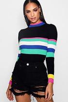 Boohoo Alice Multi Coloured Stripe Jumper
