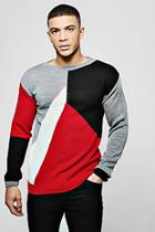 Boohoo Colour Block Knitted Jumper