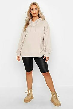 Boohoo Plus Pu Longline Cycling Shorts