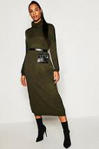 Boohoo Tall Roll Neck Knitted Dress