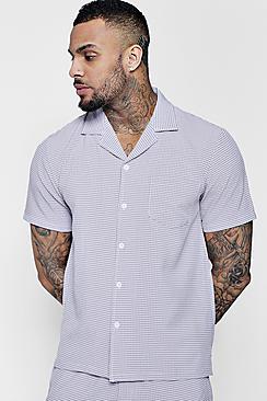 Boohoo Check Revere Short Sleeve Shirt Co-ord