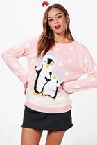 Boohoo Linda Penguin Christmas Jumper