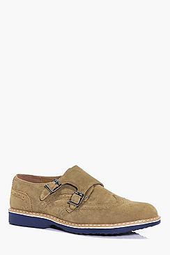 Boohoo Smart Suedette Monk Shoes