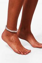 Boohoo Sophia Diamante Detail Chunky Chain Anklet