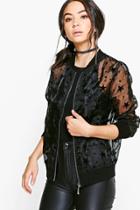 Boohoo Natalie Star Print Bomber Black