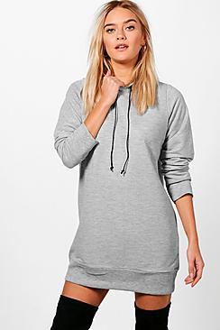 Boohoo Olivia Rose Embroidery Hooded Sweat Dress