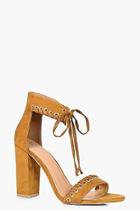Boohoo Neve Whipstitch Detail Ankle Wrap Heel