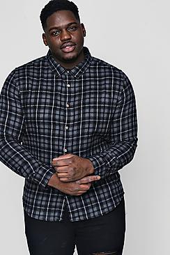 Boohoo Big And Tall Large Check Flannel Shirt
