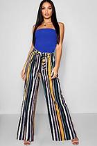 Boohoo Tonal Stripe Wide Leg Trouser