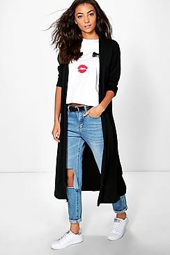 Boohoo Tall Saidi Collarless Duster Jacket