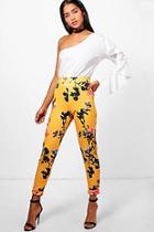 Boohoo Giana Floral Skinny Stretch Trousers