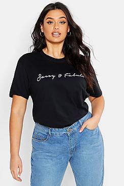 Boohoo Plus Slogan Oversized T-shirt