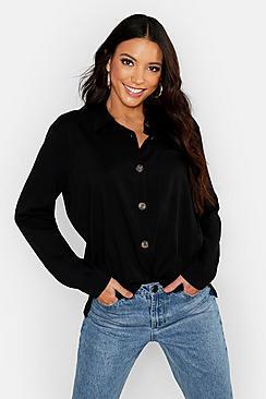 Boohoo Button Detail Oversized Shirt