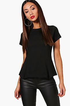 Boohoo Petite Peplum Hem T-shirt