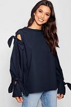 Boohoo Tie Sleeve Detail Shirt