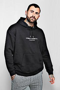 Boohoo Oversized French Slogan Hoodie