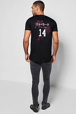 Boohoo Floral Japanese Back Print T Shirt