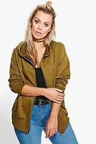 Boohoo Plus Bernie Zip Front Hoody