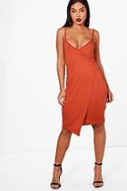 Boohoo Florence Strappy Wrap Top Bodycon Dress