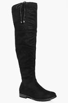 Boohoo Kayla Lace Side Over The Knee Boot