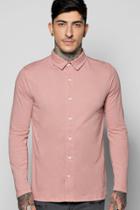 Boohoo Button Through Long Sleeve Jersey Shirt Pink