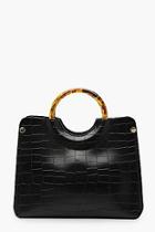 Boohoo Resin Ring Handle Croc Small Tote