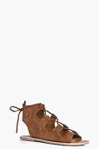 Boohoo Tilly Suede Ghillie Lace Up Sandal