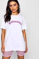 Boohoo Avery Millenial Slogan Tee