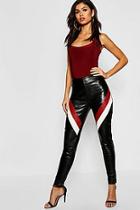 Boohoo Panelled Leather Look Skinny Trousers