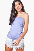 Boohoo Lexi Basic Ruched Side Strapless Top