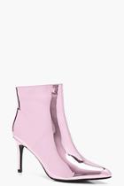 Boohoo Kitty Metallic Pointed Toe Ankle Boots