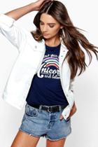 Boohoo Kellie Oversized White Boyfriend Jean Jacket Ecru