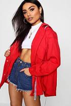 Boohoo Sports Tape Trim Parka