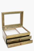 Boohoo Retro Chic Jewellery Box With Drawers Brown