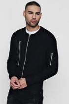 Boohoo Ma1 Zip Though Knitted Bomber