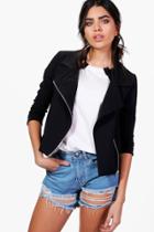 Boohoo Lana Biker Jacket Black