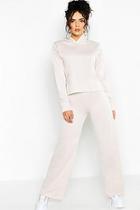 Boohoo Hoody With Raw Edge Wide Leg Pants