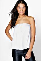 Boohoo Cally Swing Tube Bandeau White